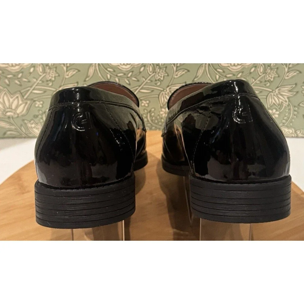 Cole Haan Haverhill Penny Loafers Women's 10B Black Patent Shoes Classy Comfort